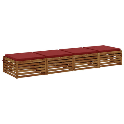 4-Piece Seat Cushions SOEST 4 pcs 100% Polyester Wine Red