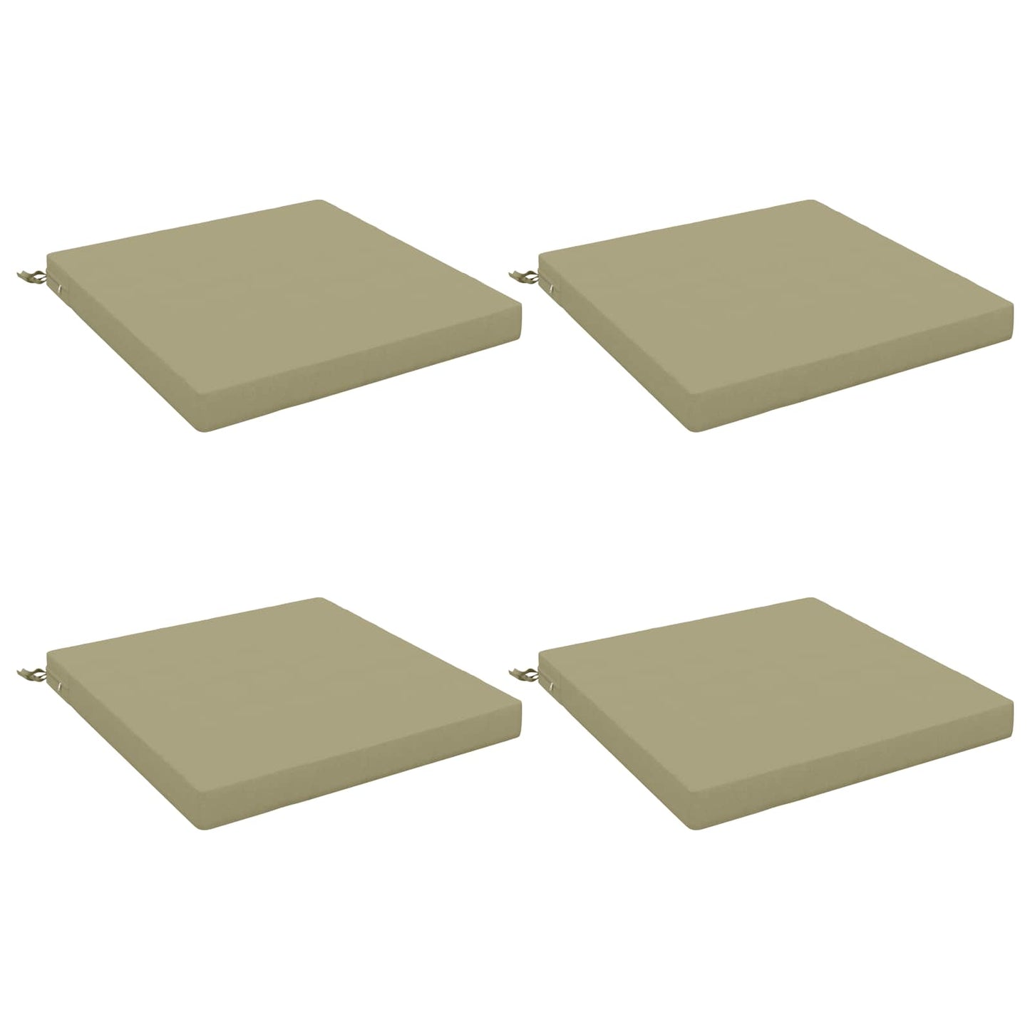 4-Piece Seat Cushions SOEST 4 pcs 100% Polyester Light Green