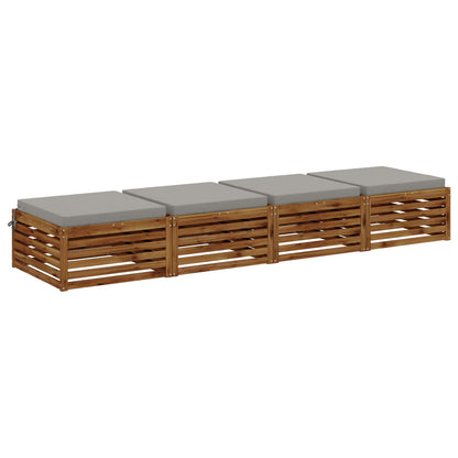 4-Piece Seat Cushions SOEST 4 pcs 100% Polyester Grey