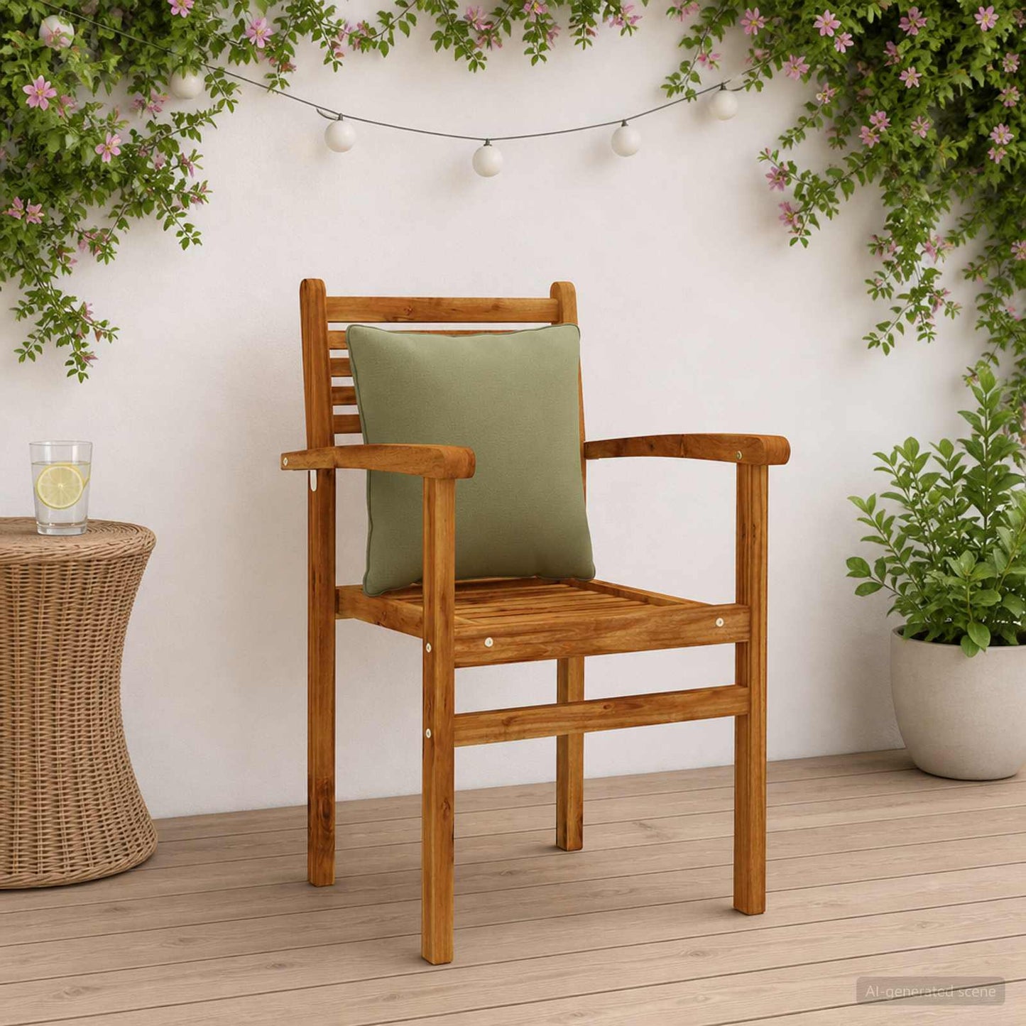 4-Piece Back Cushions PUTTEN 4 pcs 100% Polyester Olive Green