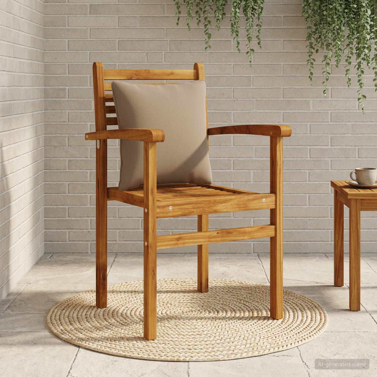 1-Piece Back Cushion PUTTEN 100% Polyester Taupe