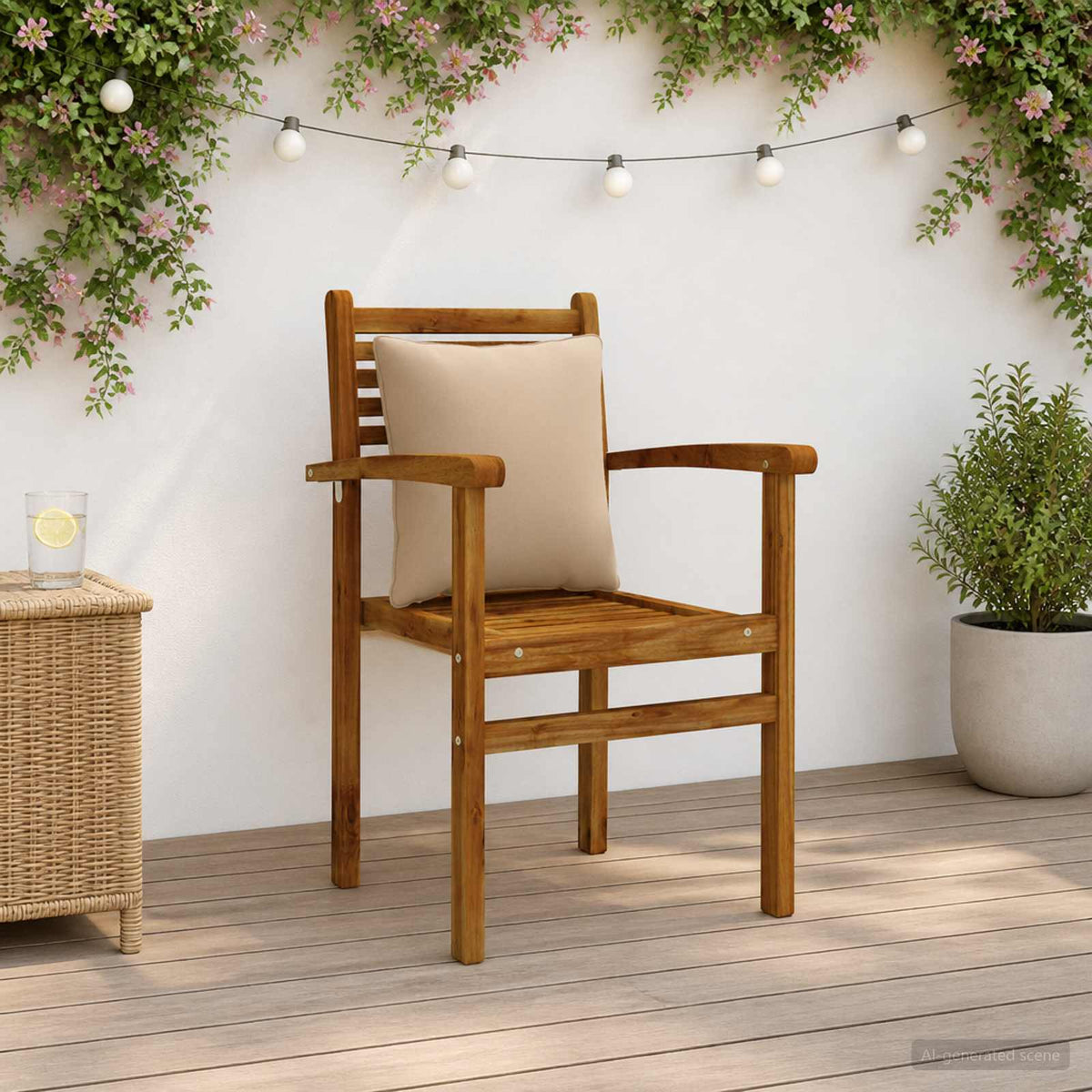 4-Piece Back Cushions PUTTEN 4 pcs 100% Polyester Sand