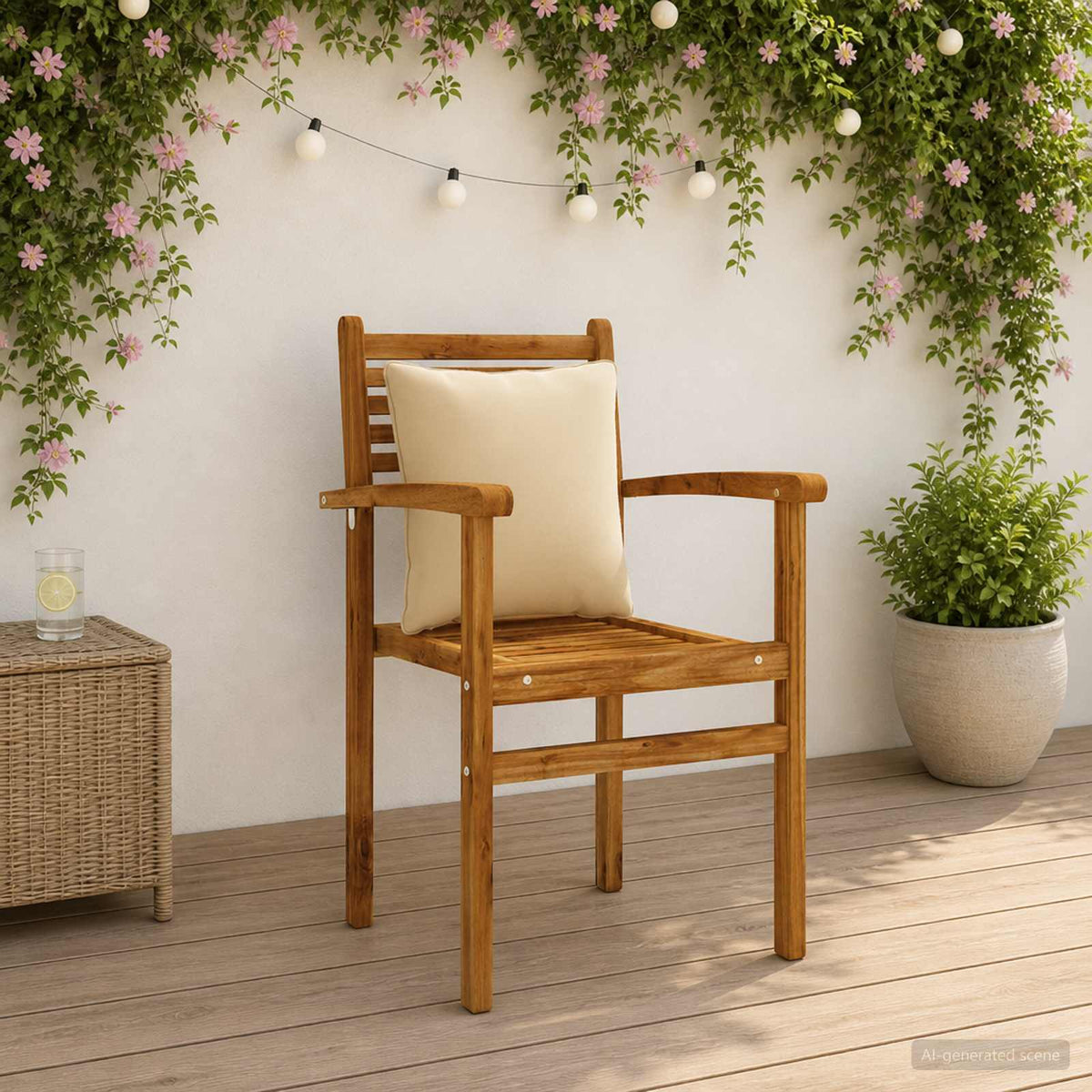 4-Piece Back Cushions PUTTEN 4 pcs 100% Polyester Beige