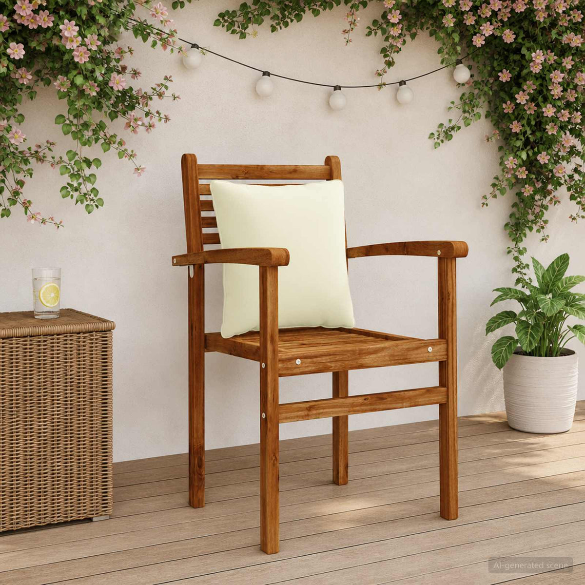 4-Piece Back Cushions PUTTEN 4 pcs 100% Polyester Cream