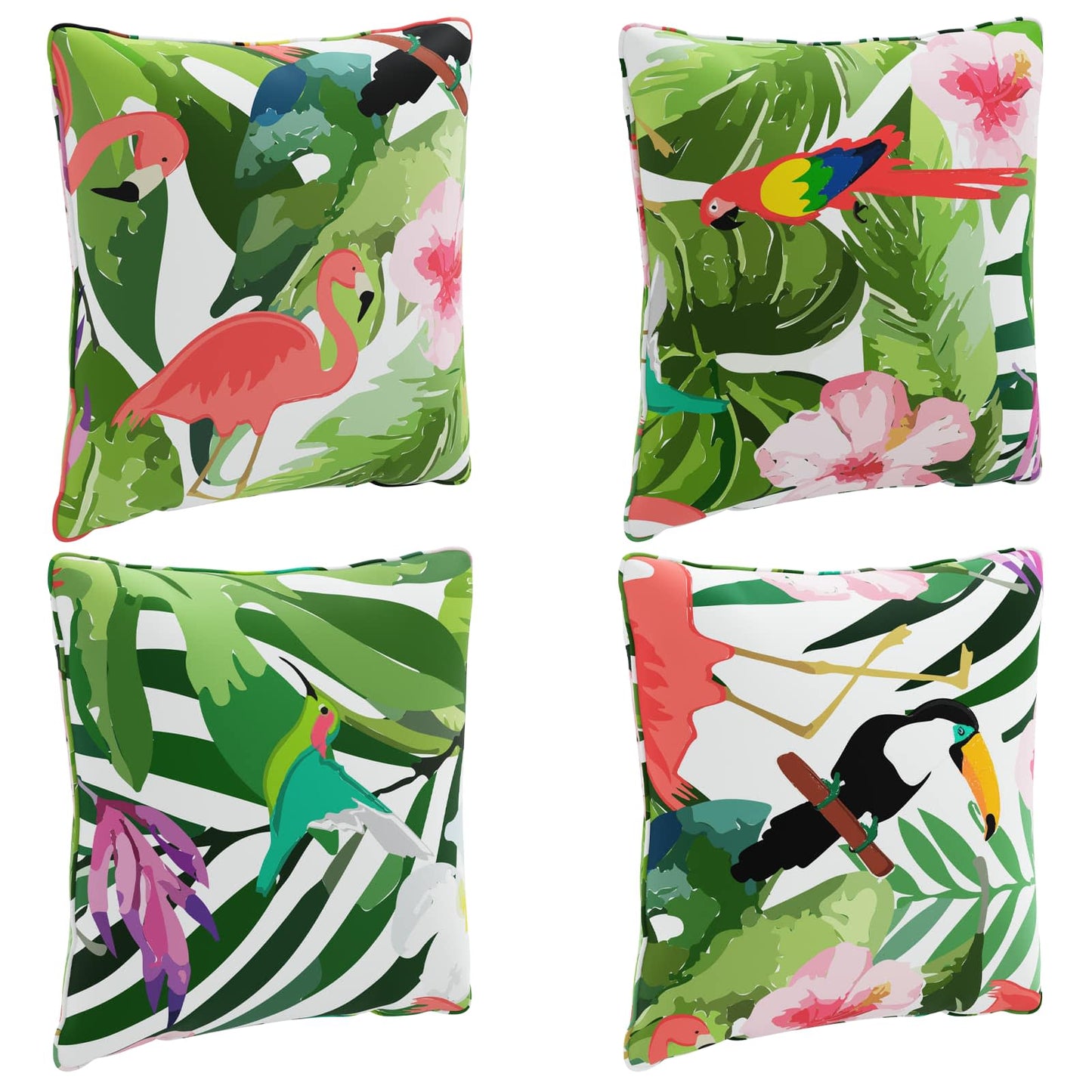 4-Piece Back Cushions PUTTEN 4 pcs 100% Polyester Multicolour