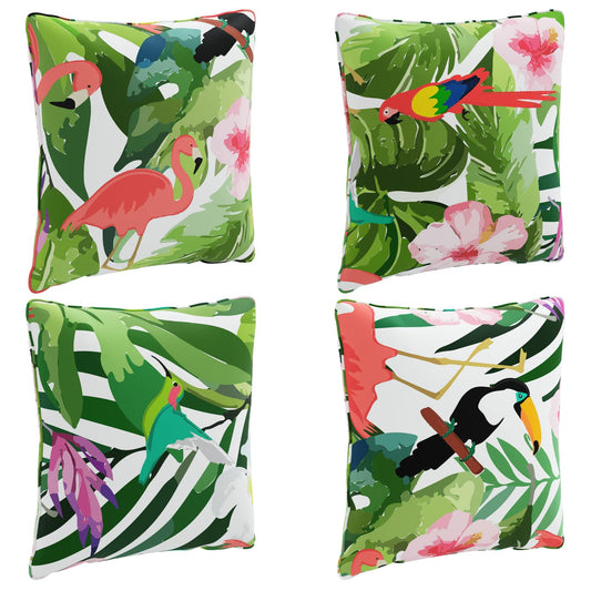 4-Piece Back Cushions PUTTEN 4 pcs 100% Polyester Multicolour