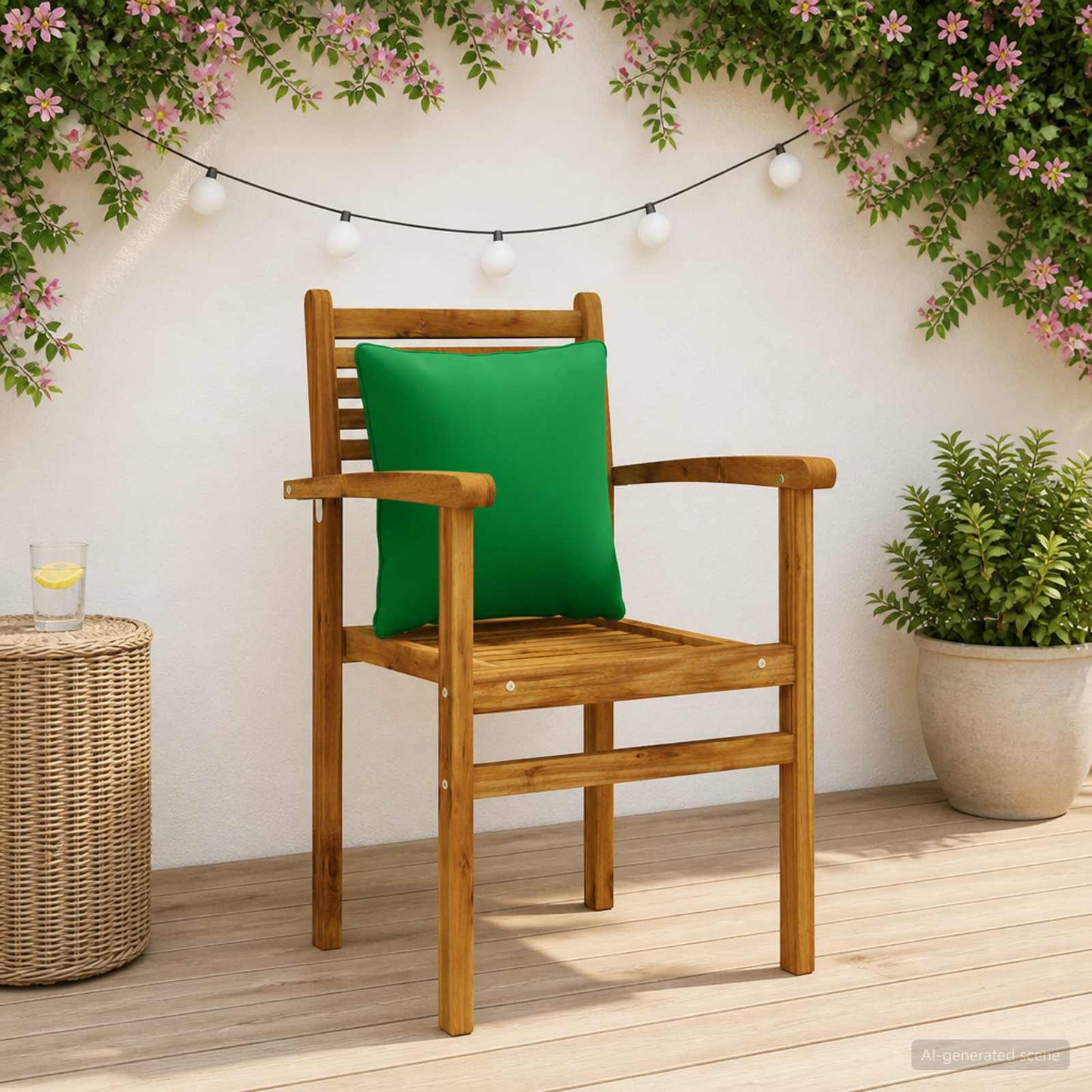 4-Piece Back Cushions PUTTEN 4 pcs 100% Polyester Green