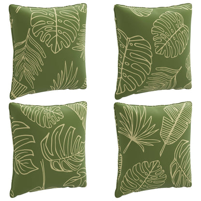 4-Piece Back Cushions PUTTEN 4 pcs 100% Polyester Leaf Design