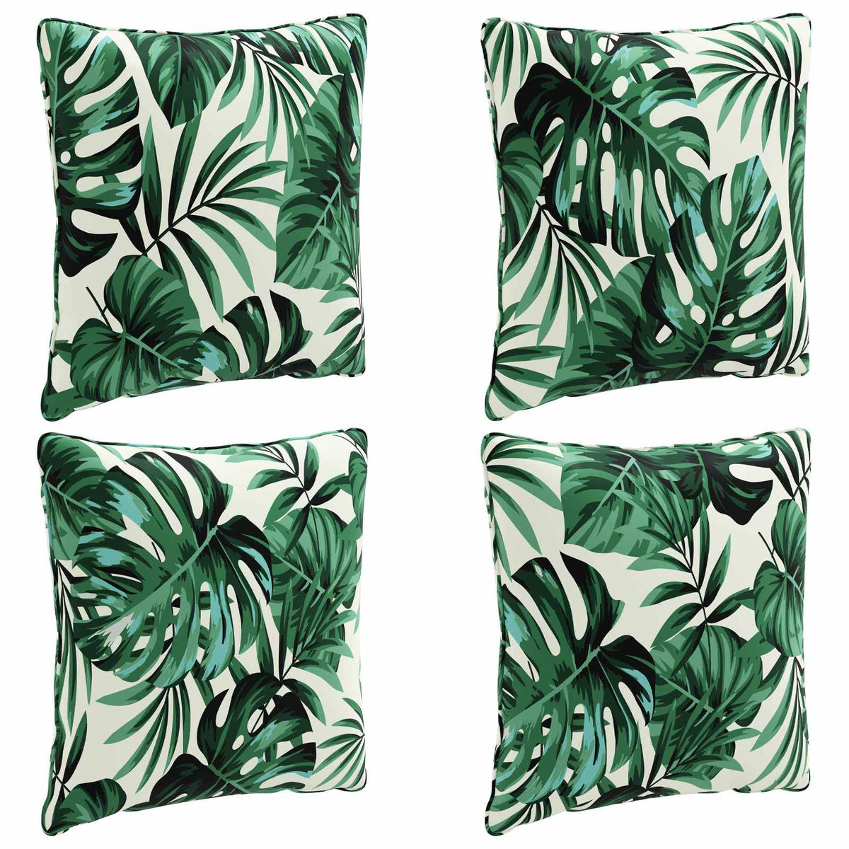 4-Piece Back Cushions PUTTEN 4 pcs 100% Polyester Leaf Pattern