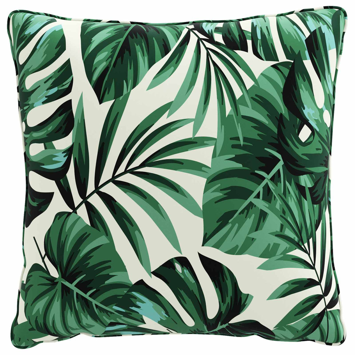 4-Piece Back Cushions PUTTEN 4 pcs 100% Polyester Leaf Pattern
