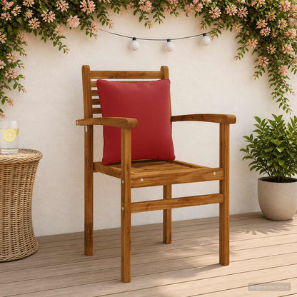 4-Piece Back Cushions PUTTEN 4 pcs 100% Polyester Wine Red