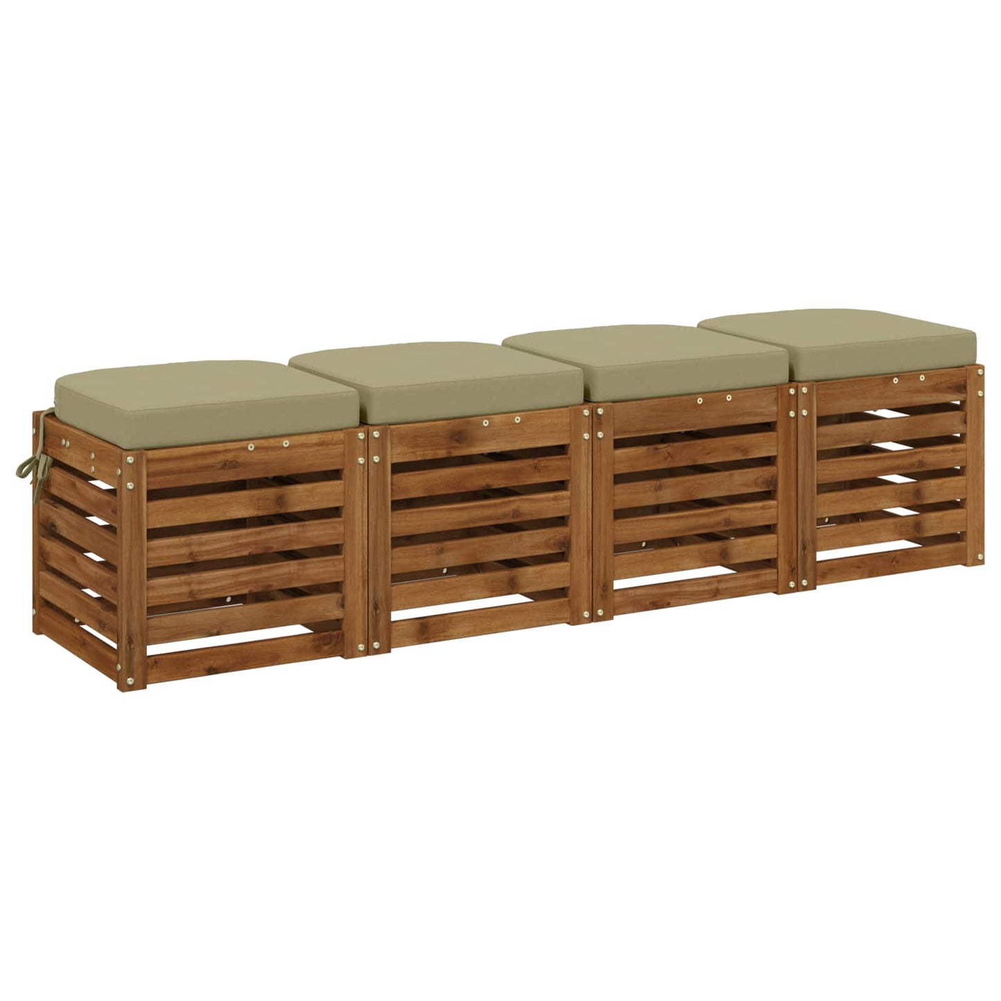 4-Piece Seat Cushions SOEST 4 pcs 100% Polyester Light Green
