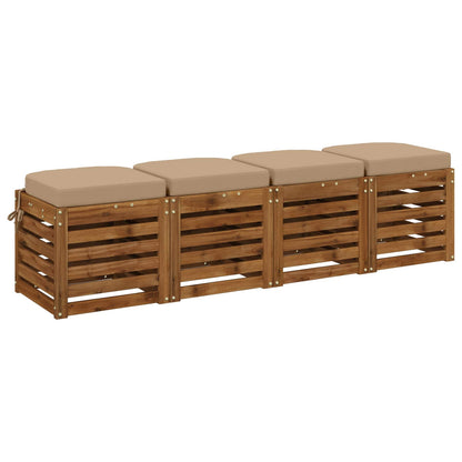 4-Piece Seat Cushions SOEST 4 pcs 100% Polyester Sand