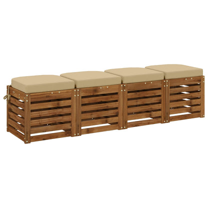 4-Piece Seat Cushions SOEST 4 pcs 100% Polyester Beige