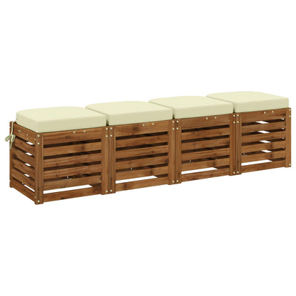 4-Piece Seat Cushions SOEST 4 pcs 100% Polyester Cream