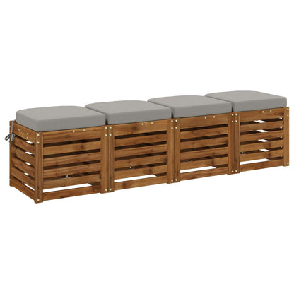 4-Piece Seat Cushions SOEST 4 pcs 100% Polyester Grey