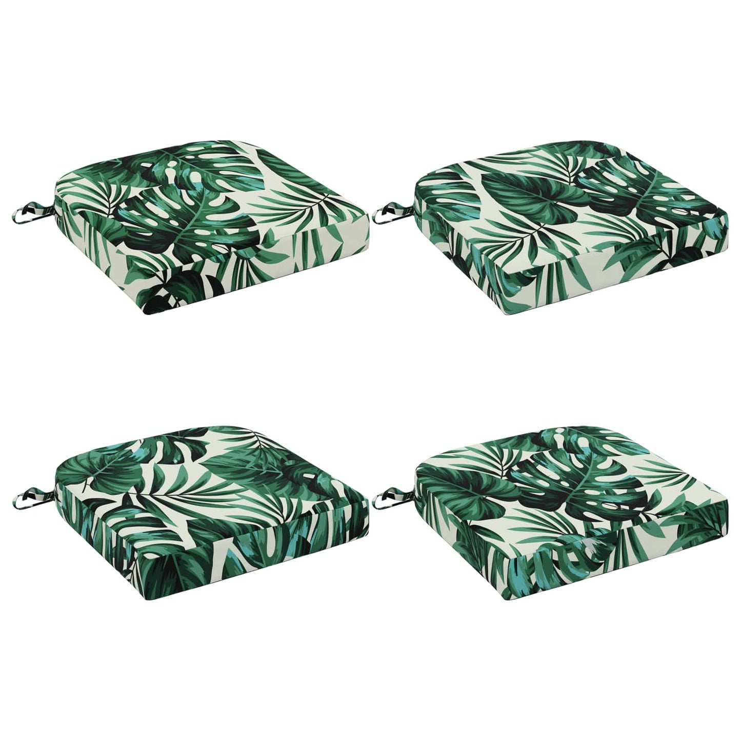 4-Piece Seat Cushions SOEST 4 pcs 100% Polyester Leaf Pattern
