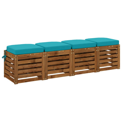 4-Piece Seat Cushions SOEST 4 pcs 100% Polyester Turquoise