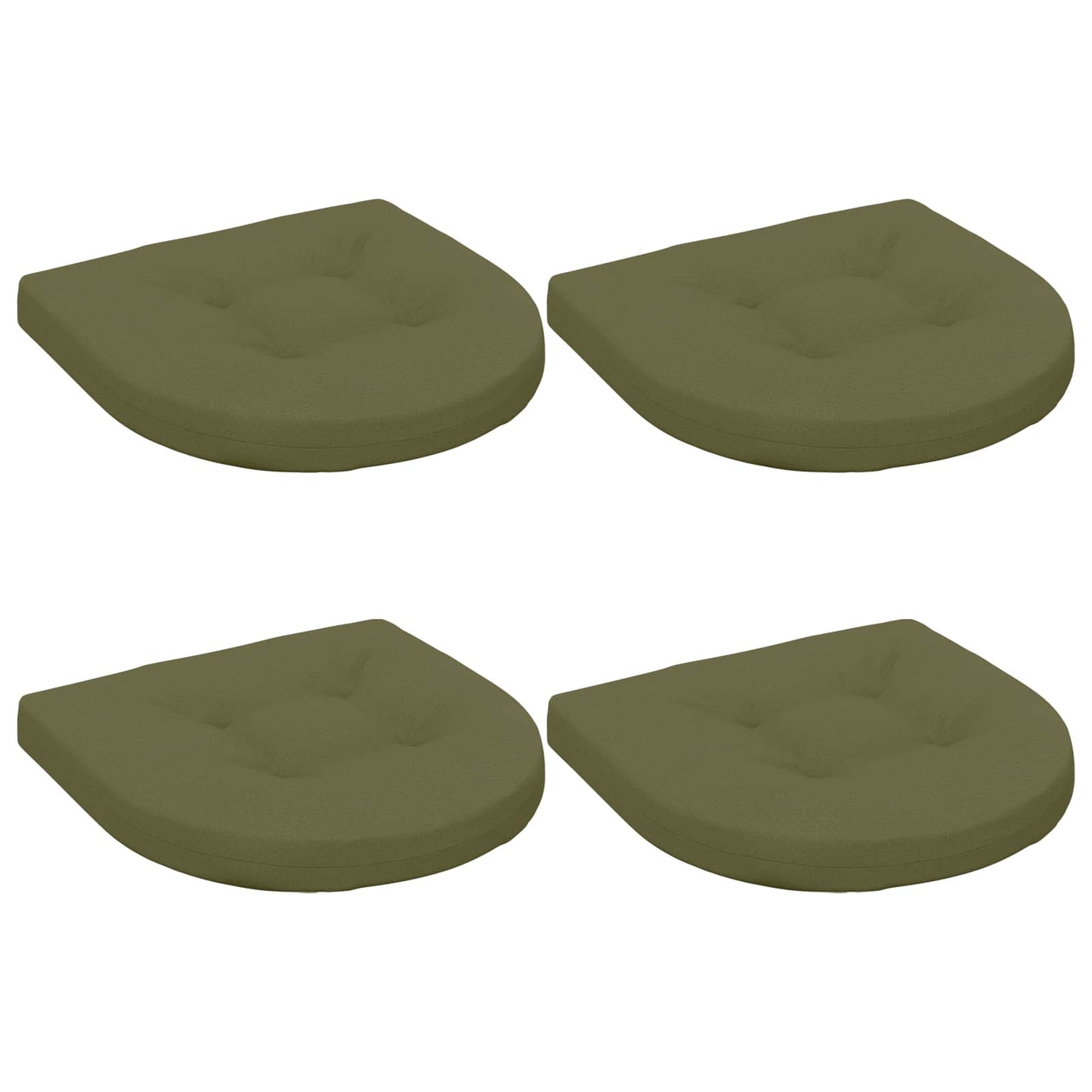 4-Piece Seat Cushions 4 pcs 100% Polyester Olive Green