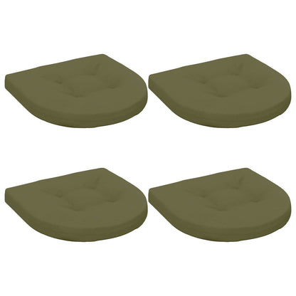 4-Piece Seat Cushions 4 pcs 100% Polyester Olive Green