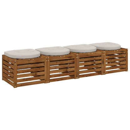 4-Piece Seat Cushions 4 pcs 100% Polyester White 40 x 40 x 5 cm
