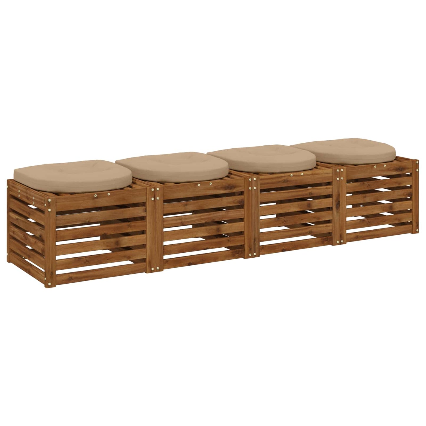 4-Piece Seat Cushions 4 pcs 100% Polyester Sand 40 x 40 x 5 cm
