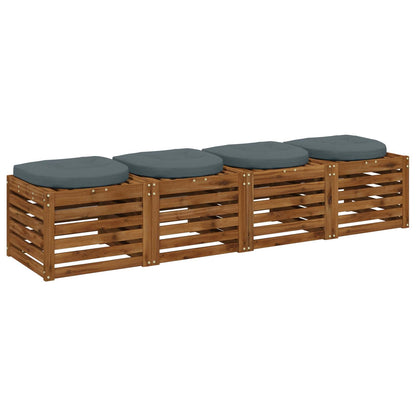 4-Piece Seat Cushions 4 pcs 100% Polyester Blue 40 x 40 x 5 cm
