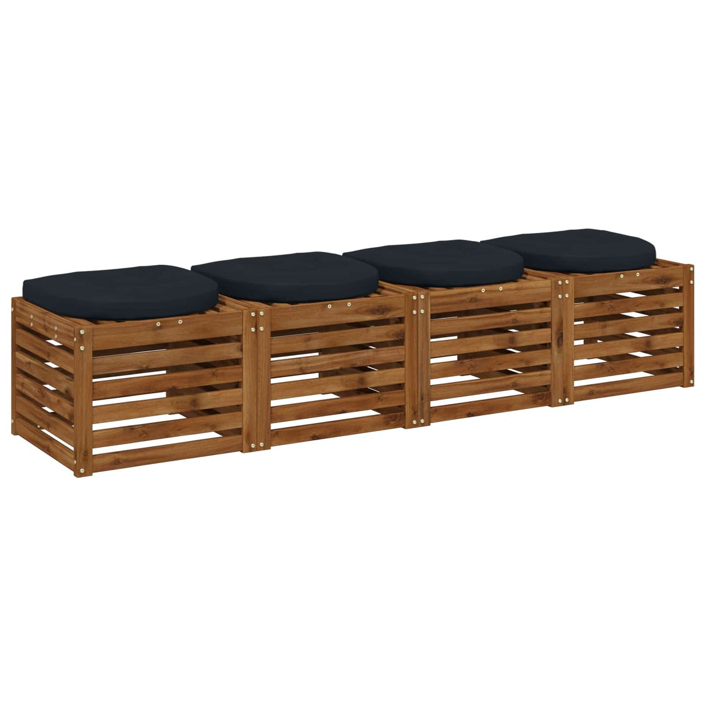 4-Piece Seat Cushions 4 pcs 100% Polyester Dark Blue
