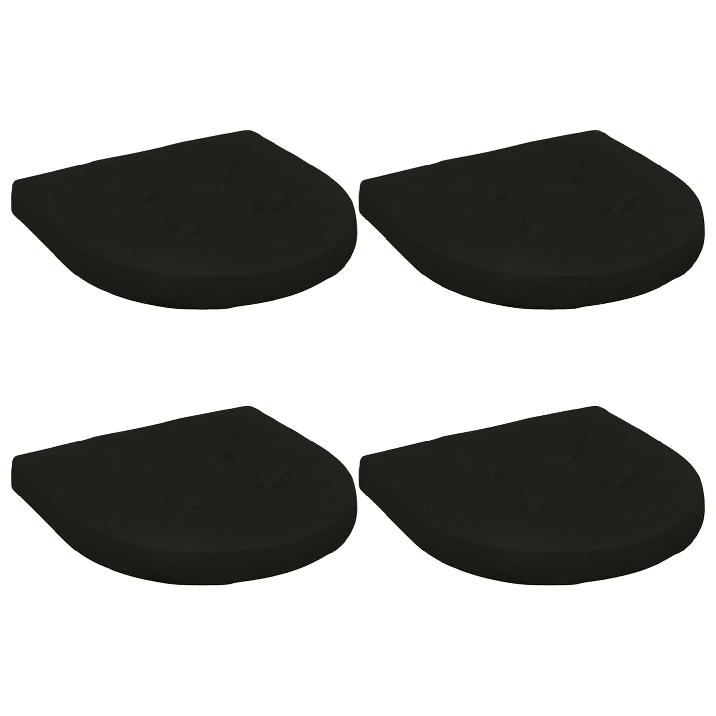 4-Piece Seat Cushions 4 pcs 100% Polyester Black 40 x 40 x 5 cm