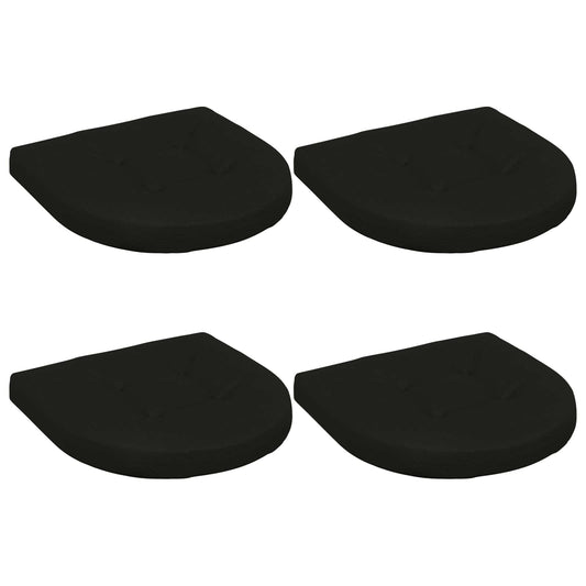4-Piece Seat Cushions 4 pcs 100% Polyester Black 40 x 40 x 5 cm