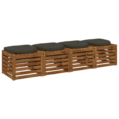 4-Piece Seat Cushions 4 pcs 100% Polyester Anthracite