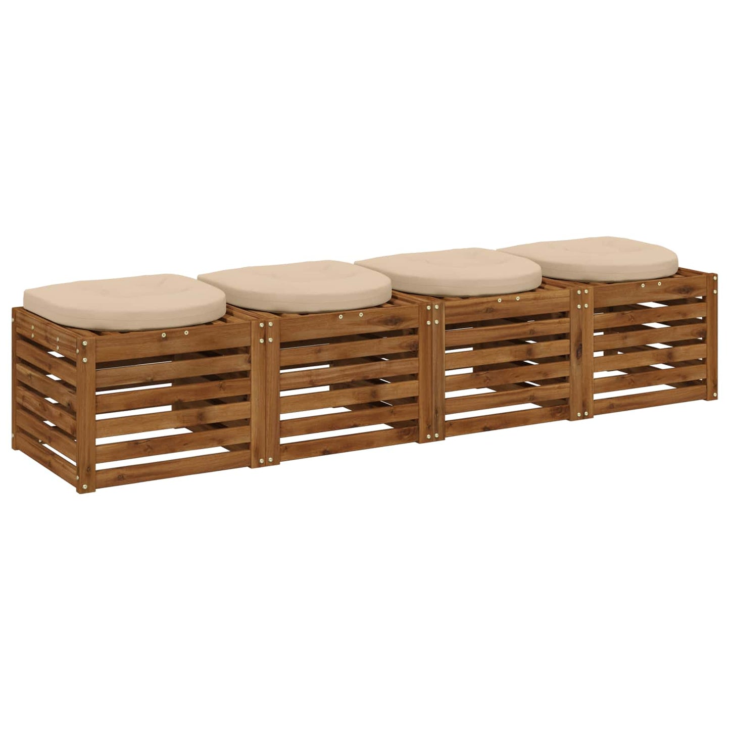 4-Piece Seat Cushions 4 pcs 100% Polyester Cream 40 x 40 x 5 cm