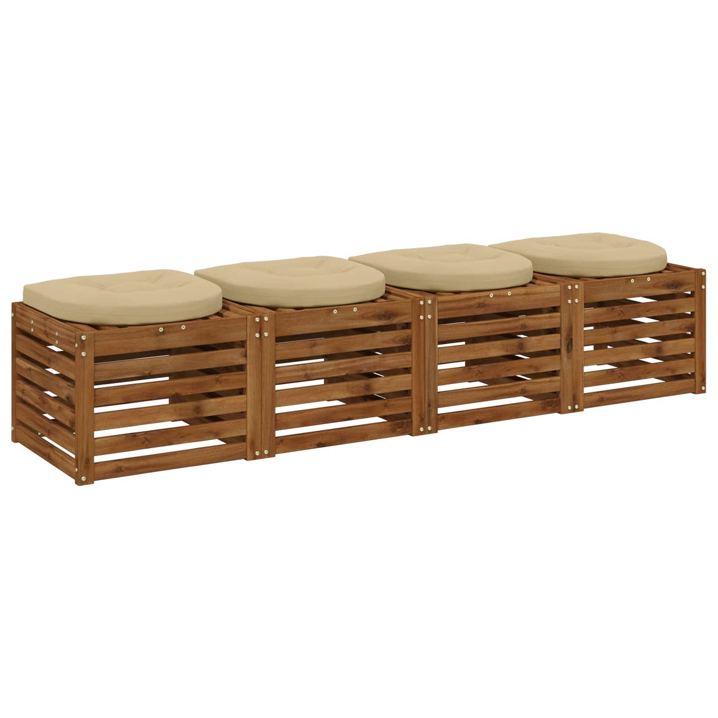 4-Piece Seat Cushions 4 pcs 100% Polyester Beige 40 x 40 x 5 cm