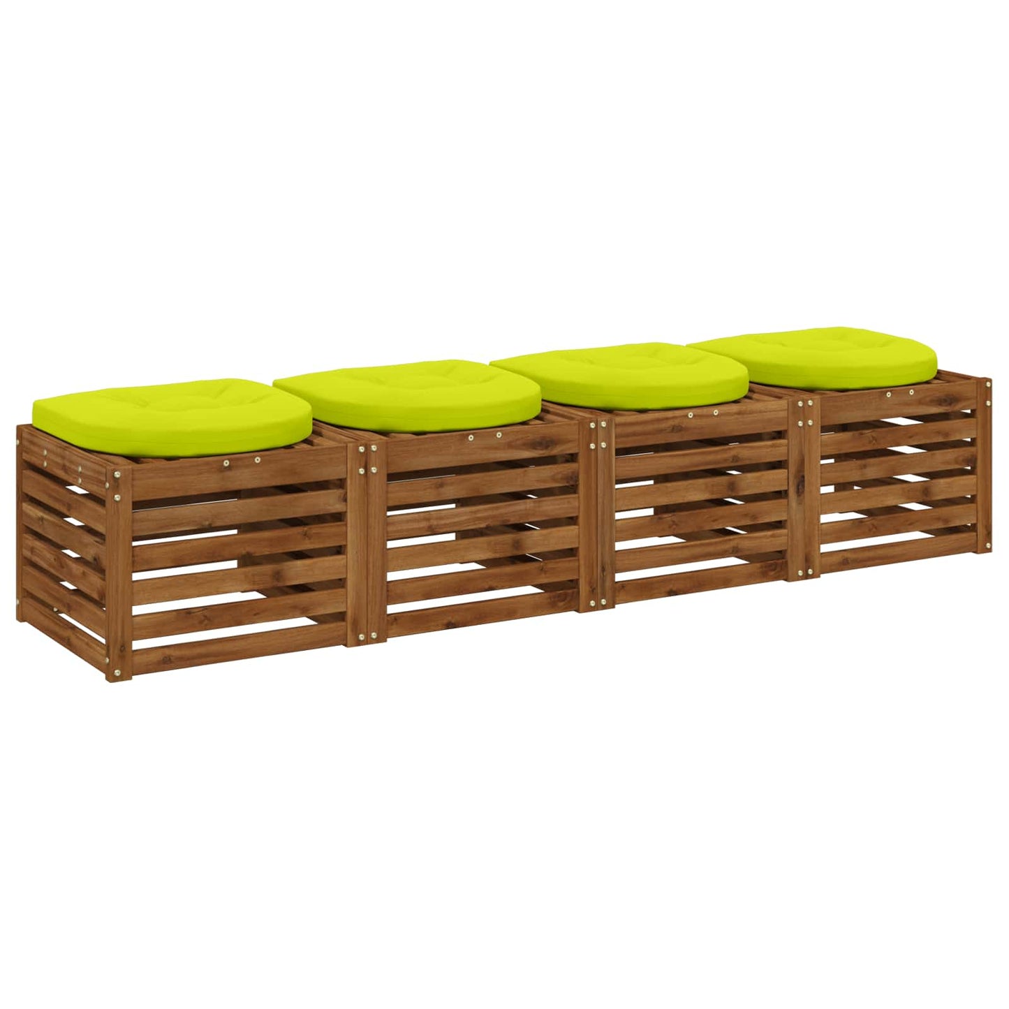 4-Piece Seat Cushions 4 pcs 100% Polyester Bright Green