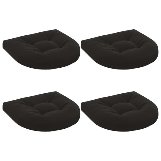 4-Piece Seat Cushions 4 pcs 100% Polyester Black 40 x 40 x 5 cm