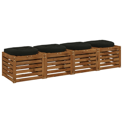 4-Piece Seat Cushions 4 pcs 100% Polyester Black 40 x 40 x 5 cm