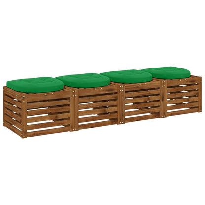4-Piece Seat Cushions 4 pcs 100% Polyester Green 40 x 40 x 5 cm