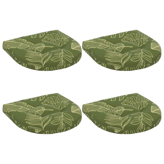 4-Piece Seat Cushions 4 pcs 100% Polyester Leaf Design