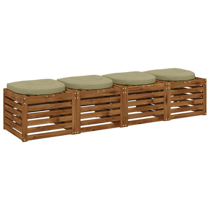 4-Piece Seat Cushions 4 pcs 100% Polyester Light Green