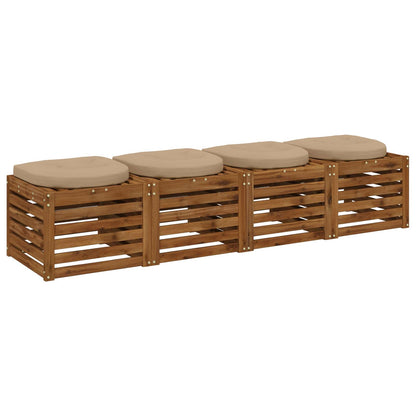 4-Piece Seat Cushions 4 pcs 100% Polyester Sand 45 x 45 x 5 cm