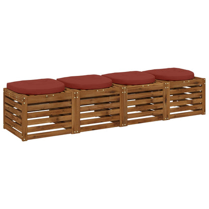 4-Piece Seat Cushions 4 pcs 100% Polyester Red 45 x 45 x 5 cm