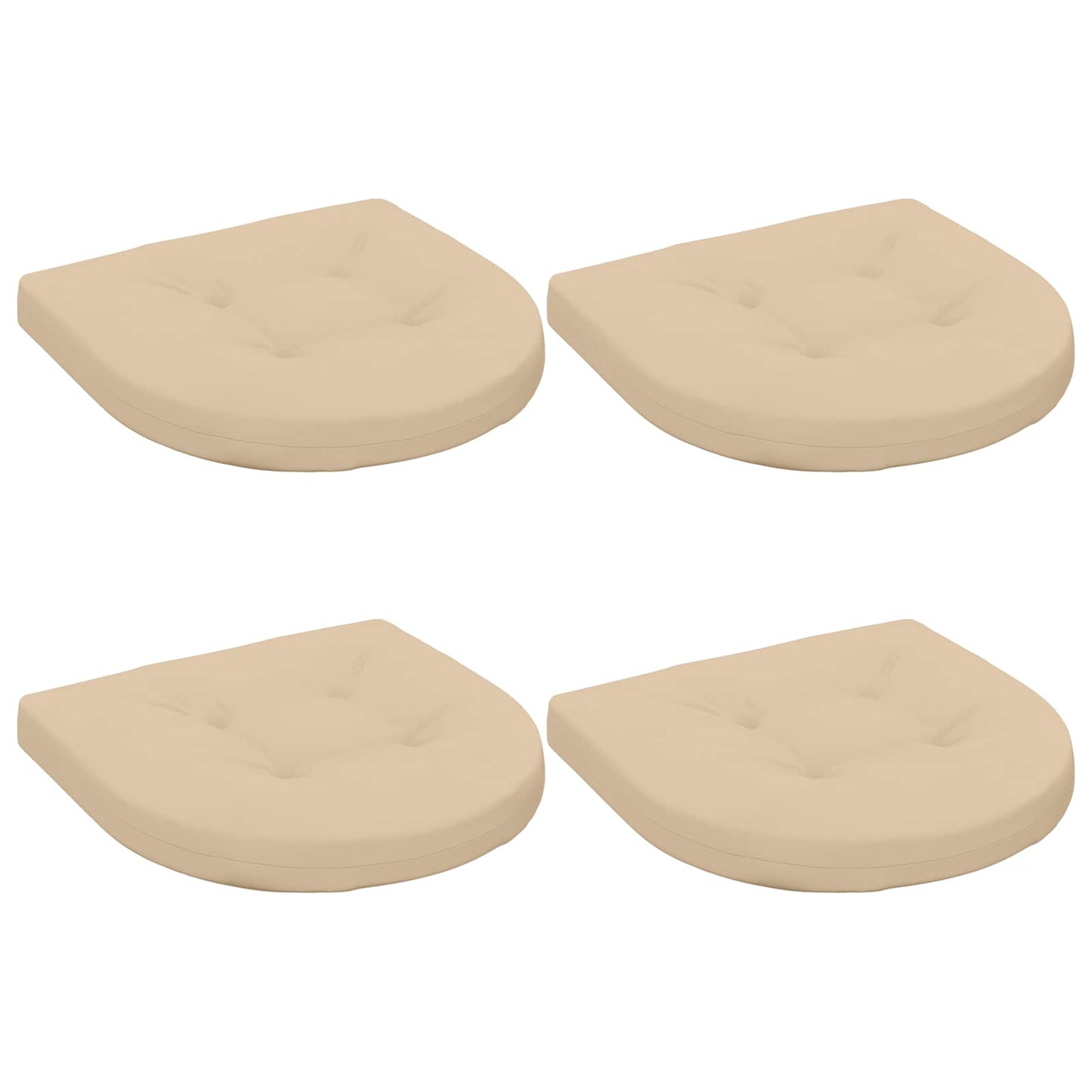 4-Piece Seat Cushions 4 pcs 100% Polyester Cream 45 x 45 x 5 cm