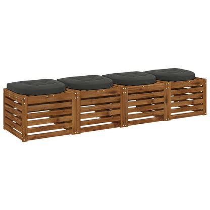 4-Piece Seat Cushions 4 pcs 100% Polyester Anthracite