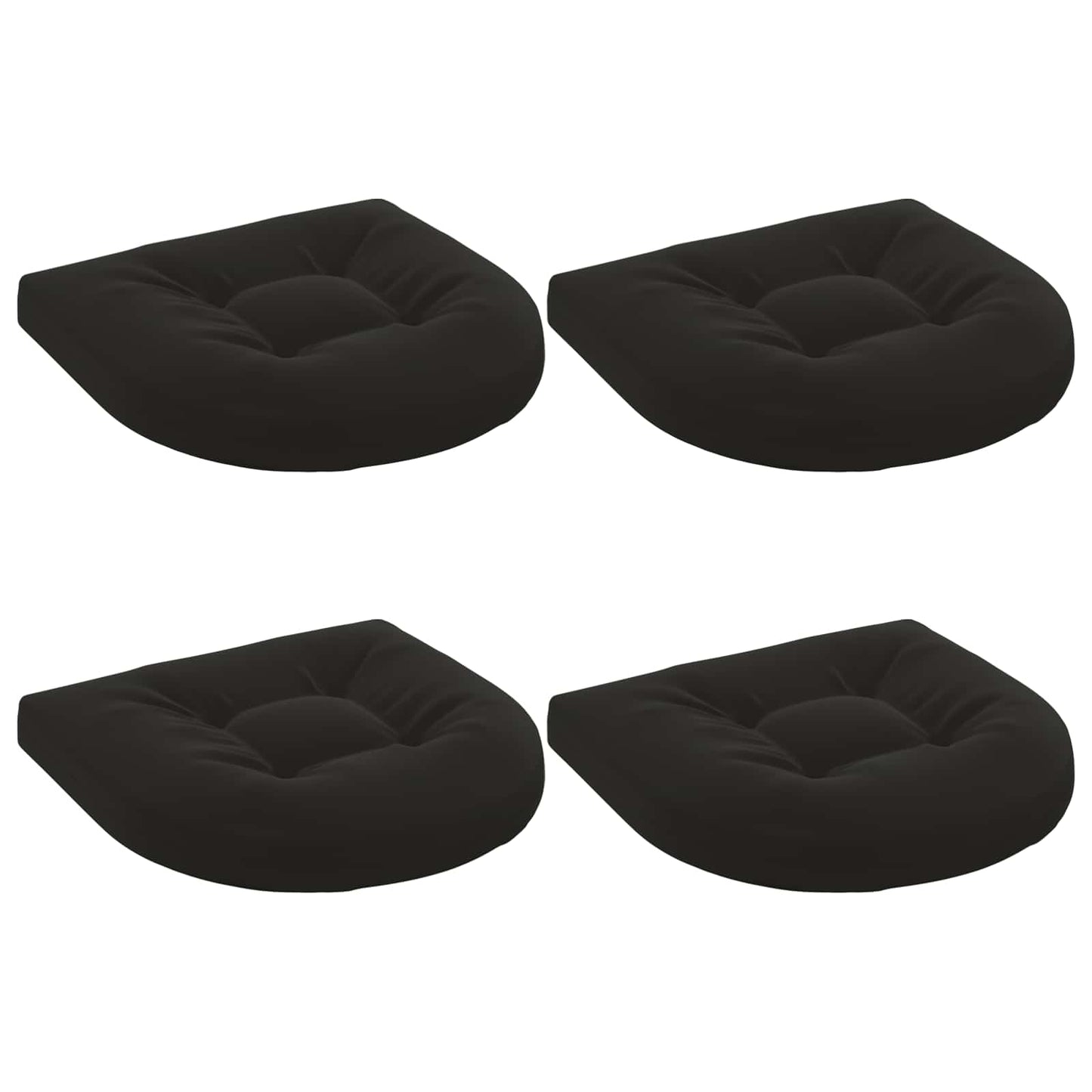4-Piece Seat Cushions 4 pcs 100% Polyester Black 45 x 45 x 5 cm