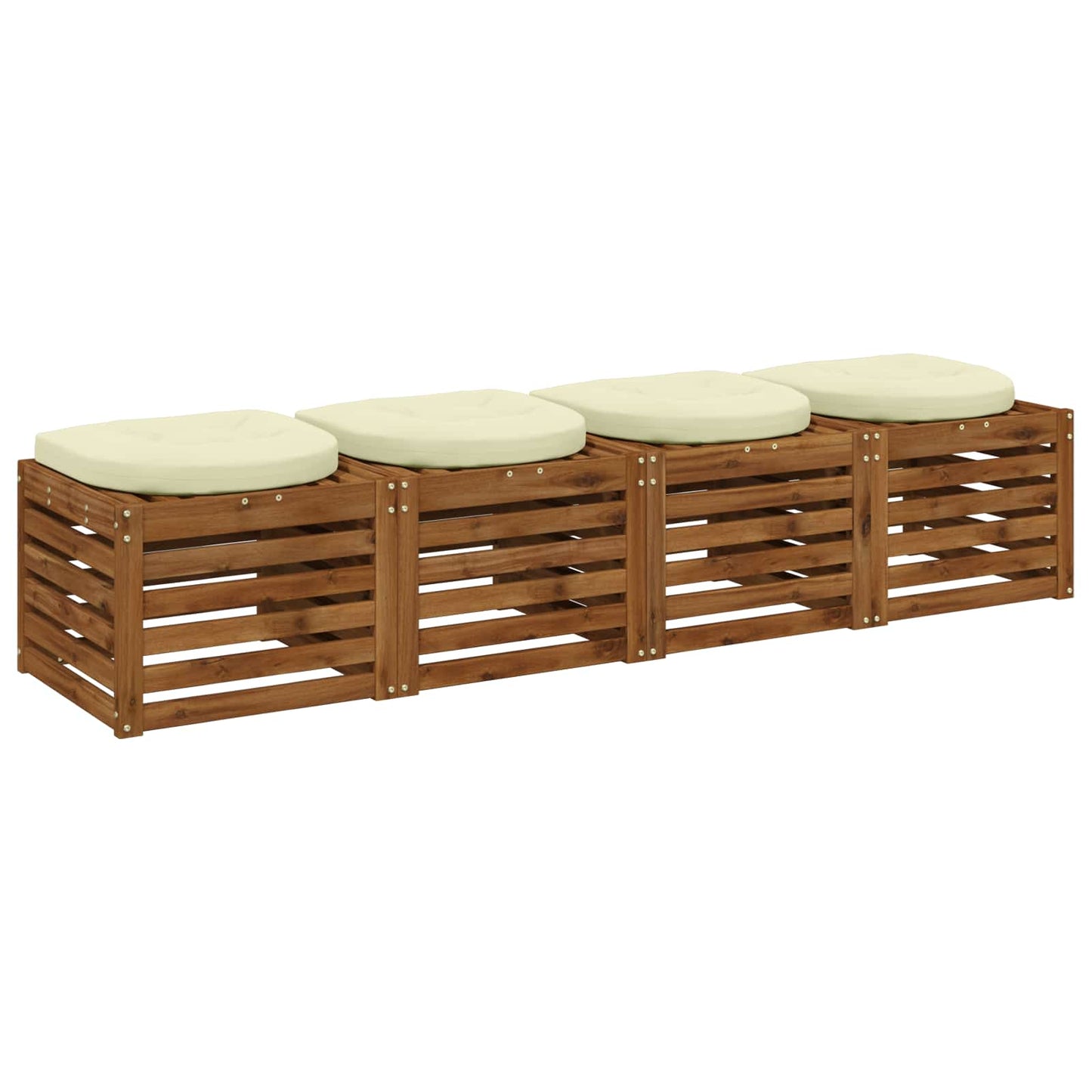 4-Piece Seat Cushions 4 pcs 100% Polyester Cream 45 x 45 x 5 cm