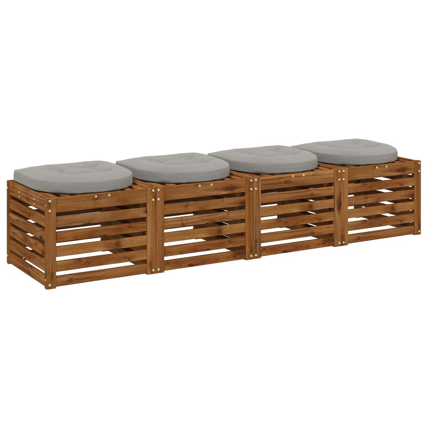 4-Piece Seat Cushions 4 pcs 100% Polyester Grey 45 x 45 x 5 cm