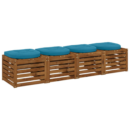 4-Piece Seat Cushions 4 pcs 100% Polyester Light Blue