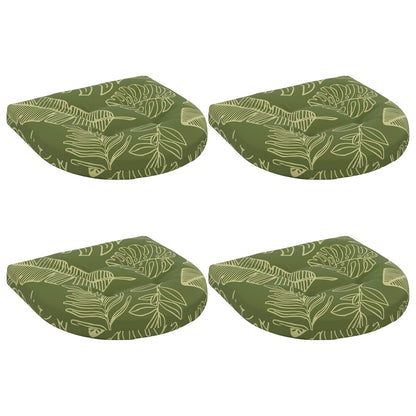 4-Piece Seat Cushions 4 pcs 100% Polyester Leaf Design