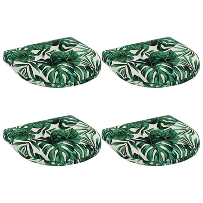 4-Piece Seat Cushions 4 pcs 100% Polyester Leaf Pattern