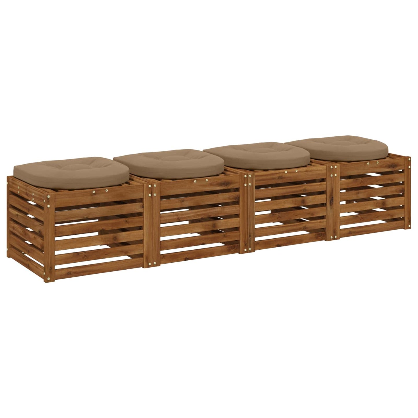 4-Piece Seat Cushions 4 pcs 100% Polyester Taupe 45 x 45 x 5 cm